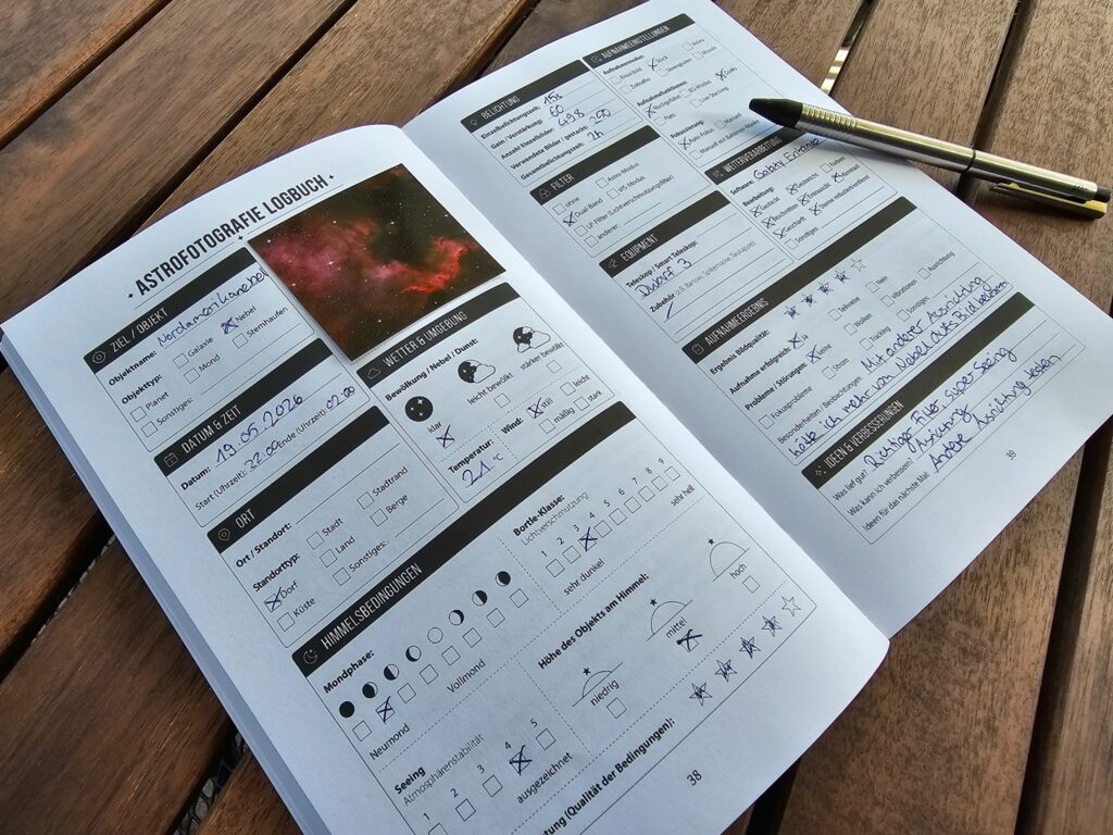 Astrofotografie Logbuch/Journal